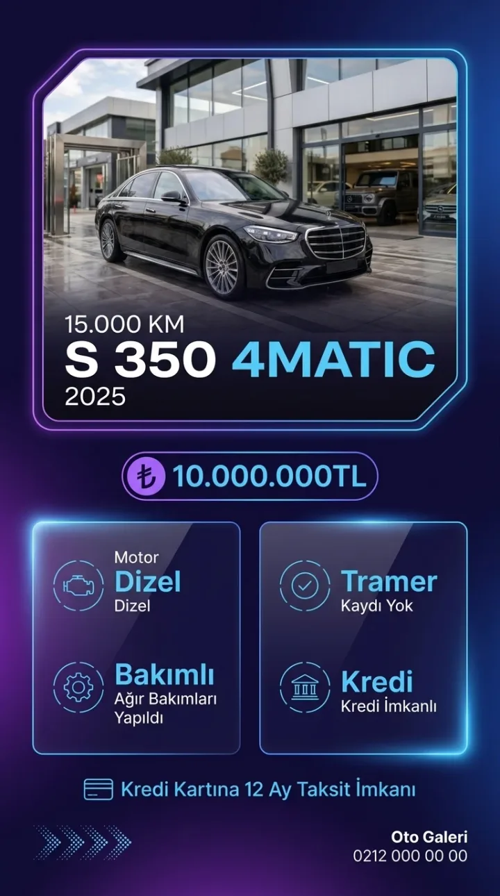 Dikey 9:16 örnek: S 350 4MATIC ilanı